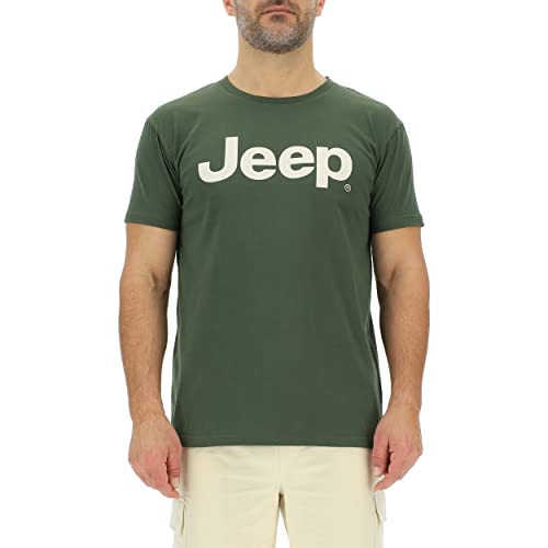 Jeep Herren J Großer Aufdruck J23S T-Shirt, Rifle Green/Almond, Small von Jeep