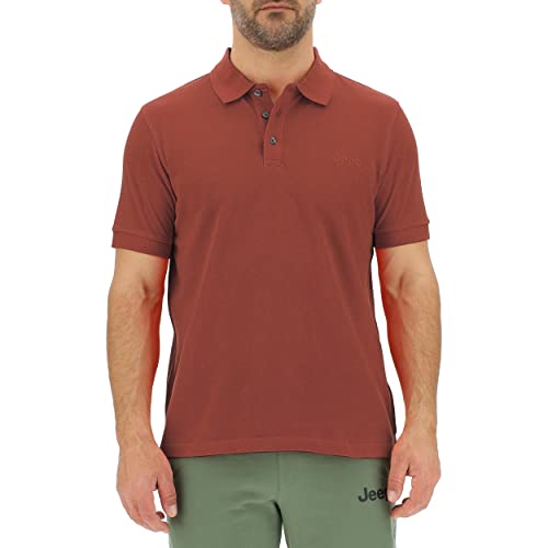 JEEP Herren J Kleine Stickerei J23S Polo Shirt, Red Ochre, XXL von Jeep