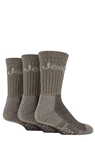 Jeep Herren Luxus Terrain Socken Packung mit 3 (38-44, Khaki/Sand) von Jeep