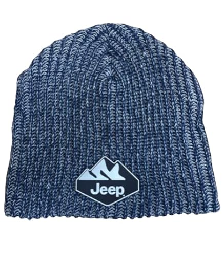 Jeep Mountain Range Silikon-Logo Meliert Blau Acryl Beanie, Blau, Einheitsgröße von Jeep