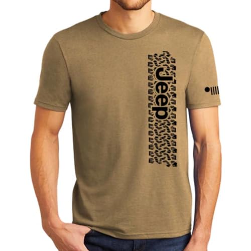 Jeep Track Offroad Track T-Shirt für Herren | Premium Supersoft Triblend Stoff T-Shirt, Coyote Braun, 3X-Groß von Jeep