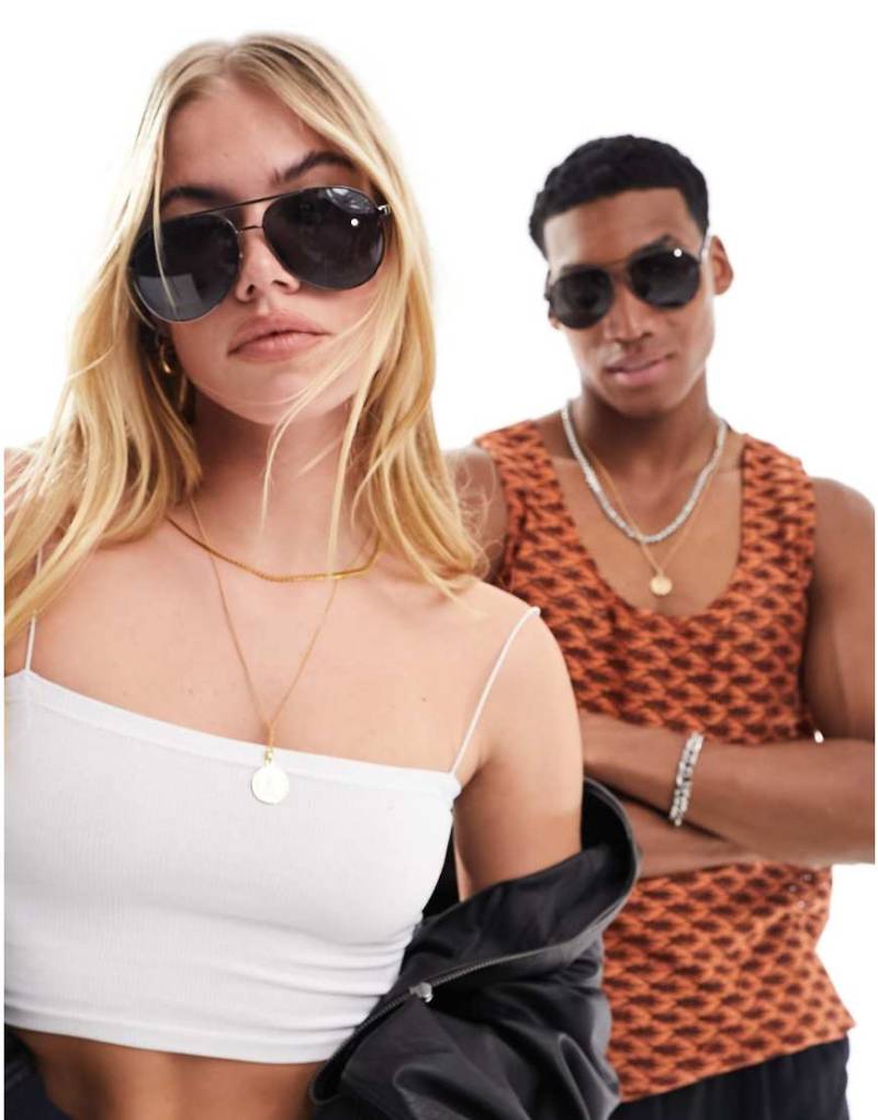 Jeepers Peepers - Pilotensonnenbrille in Graphitgrau-Silber von Jeepers Peepers