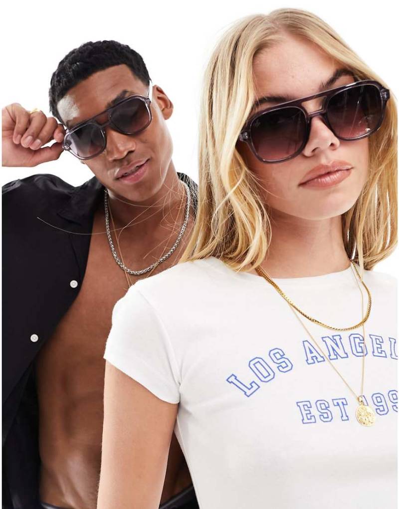 Jeepers Peepers - Pilotensonnenbrille in transparentem Grau von Jeepers Peepers