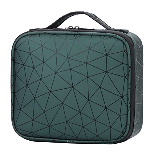 Kosmetiktasche Make-Up Taschen Reise Professional Schminktasche Tragbare Artist Box Organizer Wasserdicht Kulturbeutel mit Bürstenschlitze und Verstellbaren Trennwänden, Grün von Jeesblsy