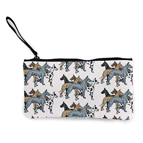 Unisex-Geldbörse, Great Dane Colors Womens Canvas Geldbörse Mini Change Wallet Pouch-Card Holder Phone Wallet Storage Bag,Pencil Pen Case von Jeewly