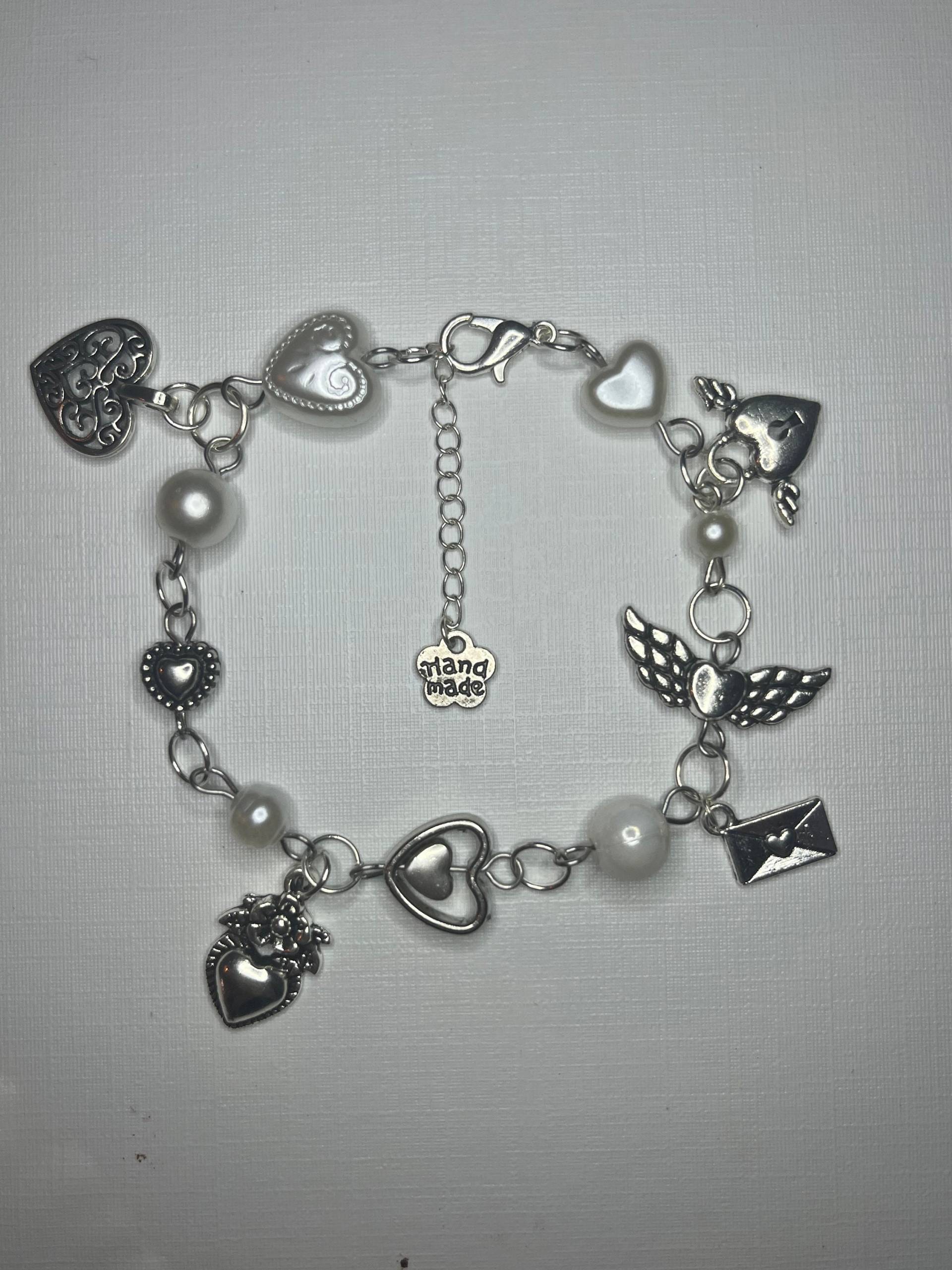 Kokette Herz Bettelarmband Y2K Glasperlenarmband Kokette Herz Bettelarmband Y2K Glasperlenarmband von Jeewqls