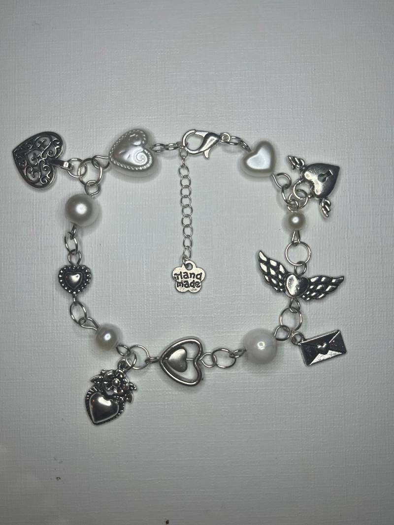 Kokette Herz Bettelarmband Y2K Glasperlenarmband von Jeewqls