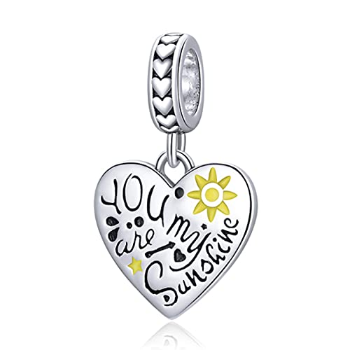 925 Sterling Silber Herz Charms Fit Pandora Charms Armband Du bist mein Sonnenschein Fit Frau Tochter Mutter Weihnachten Geburtstag Geschenk 925 Sterling Silber Herz Charms Fit Pandora Charms Armband Du bist mein Sonnenschein Fit Frau Tochter Mutter Weihnachten Geburtstag Geschenk von Jefanny