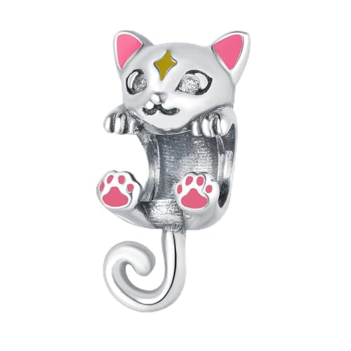 925 Sterling Silber Niedliche Katze Charm Perle für Pandora Armbänder, Haustierliebhaber Geschenke für Damen & Mädchen 925 Sterling Silber Niedliche Katze Charm Perle für Pandora Armbänder, Haustierliebhaber Geschenke für Damen & Mädchen von Jefanny