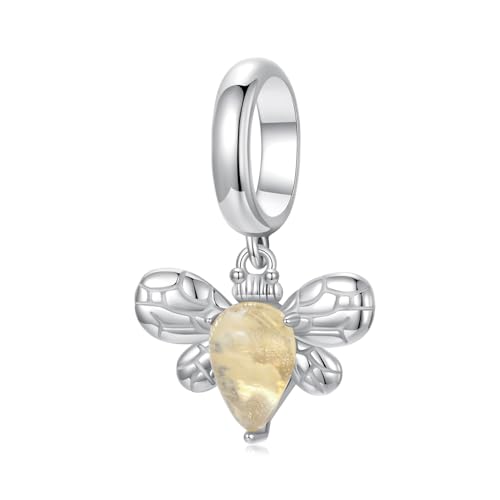 925er Sterlingsilber Bienen-Charm für Pandora Armband, Honigbiene Tier-Perle mit gelbem Kristall 925er Sterlingsilber Bienen-Charm für Pandora Armband, Honigbiene Tier-Perle mit gelbem Kristall von Jefanny