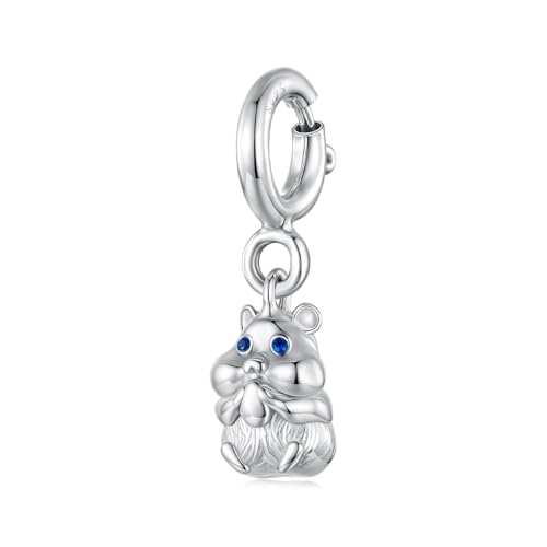 Hamster-Medaillon Anhänger-Charm, 925er Sterlingsilber Bead für Pandora Armband Damen Hamster-Medaillon Anhänger-Charm, 925er Sterlingsilber Bead für Pandora Armband Damen von Jefanny