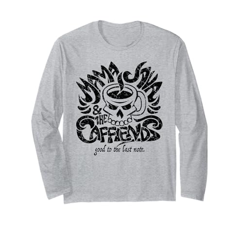 Mama Java and The Caffiends Music and Coffee Mashup Langarmshirt von Jeff Hobrath