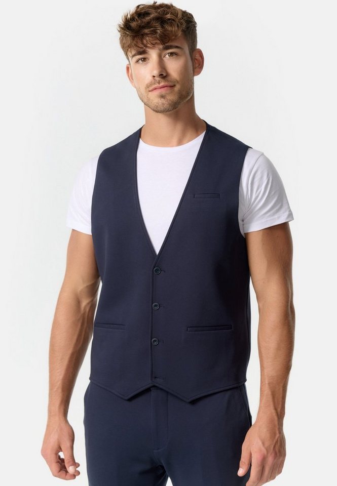 Jeff Anzugweste Herren JFEzra Anzug Weste Herrenweste stilvolle Anzugweste mit gemustertem Innenfutter von Jeff