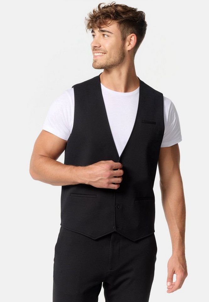 Jeff Anzugweste Herren JFEzra Anzug Weste Herrenweste stilvolle Anzugweste mit gemustertem Innenfutter von Jeff