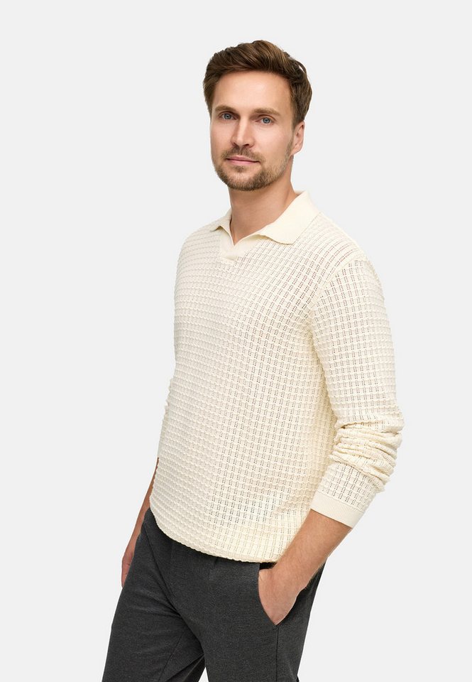 Jeff Strickpullover Herren JFLane polo Pullover Herrenpullover mit Polokragen und V-Ausschnitt von Jeff