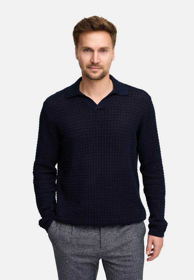 Jeff Strickpullover Herren JFLane polo Pullover Herrenpullover mit Polokragen und V-Ausschnitt von Jeff