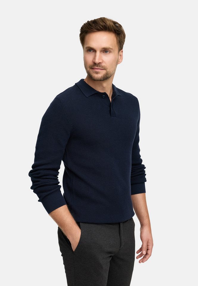 Jeff Strickpullover Herren JFTristan polo Pullover Herrenpullover mit Polokragen und Knopfleiste von Jeff