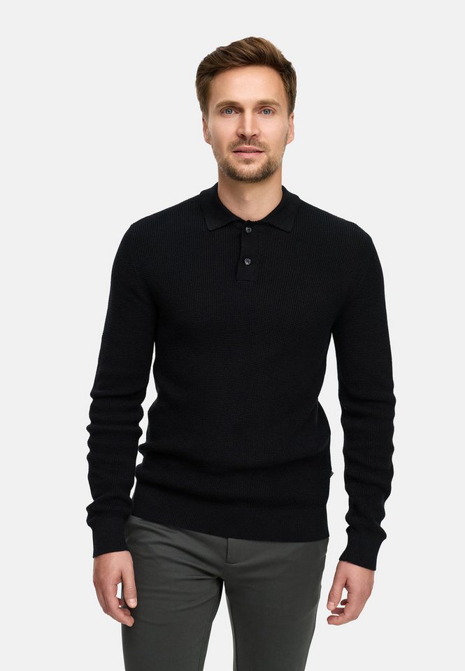 Jeff Strickpullover Herren JFTristan polo Pullover Herrenpullover mit Polokragen und Knopfleiste von Jeff
