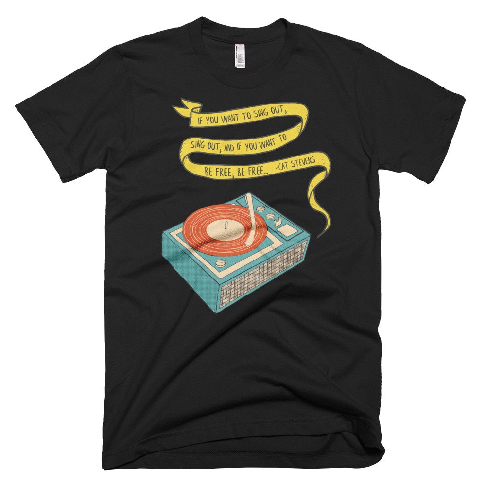 Wenn Du Aussingen Möchtest - Katze Stevens Plattenspieler T Shirt Wenn Du Aussingen Möchtest - Katze Stevens Plattenspieler T Shirt von JeffBrawnArtShop