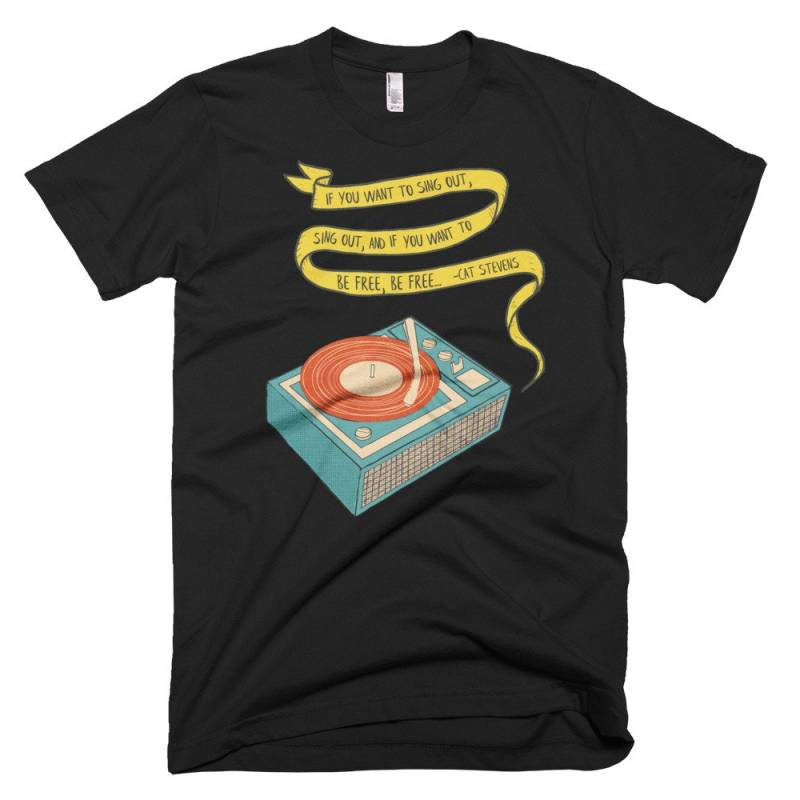 Wenn Du Aussingen Möchtest - Katze Stevens Plattenspieler T Shirt Wenn Du Aussingen Möchtest - Katze Stevens Plattenspieler T Shirt von JeffBrawnArtShop