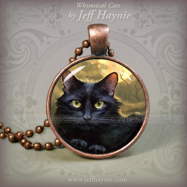 Anhänger/Schwarze Katze Magie /Halloween Schmuck Halloween Herbst Farbe Kunst Geschenk Anhänger/Schwarze Katze Magie /Halloween Schmuck Halloween Herbst Farbe Kunst Geschenk von JeffHaynieArt