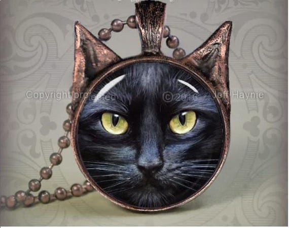 Blk1 Schwarze Katze Anhänger Blk1 Schwarze Katze Anhänger von JeffHaynieArt