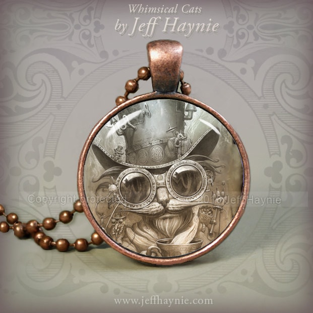 Dampf-Punk Cat Halskette, Steampunk Cat Anhänger/Halloween Halskette Resin Black Schmuck Black Lover Dampf-Punk Cat Halskette, Steampunk Cat Anhänger/Halloween Halskette Resin Black Schmuck Black Lover von JeffHaynieArt