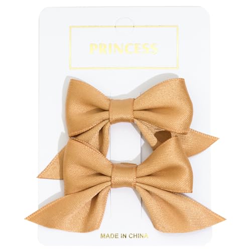 Haarschleifen für Mädchen, Haarschleife, Haarspangen für kleine Mädchen, niedliches Haar-Accessoire für Mädchen, Schleife, Haarspange, Gelb, 2 Stück von Jeffan