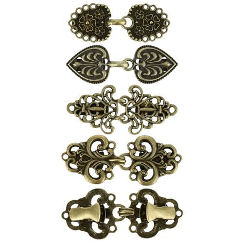 Jeffdad 4 Stück Vintage Clips für Kleidung, Cardigan Clips Frauen Metall Pullover Schal Strickjacke Clips Mantel Broschen Kragen Kleid Clips Verschlüsse Schal Pins Clips für Frauen Mädchen (Bronze) von Jeffdad