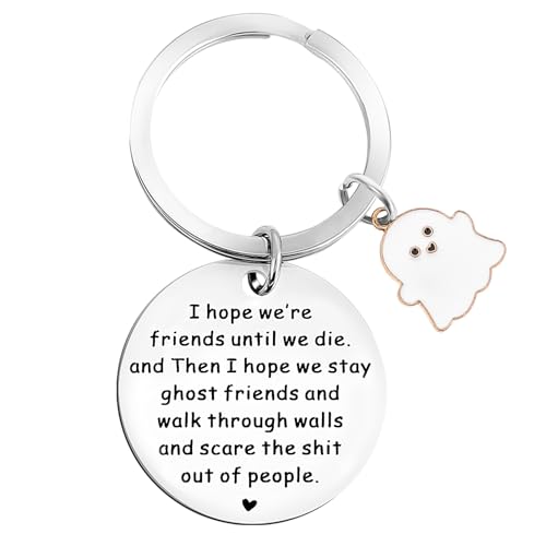 Jeffdad Freundschafts Schlüsselanhänger, lustige Geschenke Beste Freundin schlüsselanhänger wahres Freundgeschenk Edelstahl einzigartiges Freundschaftsgeschenk Geschenke für Freund Freundinnen (Weiß) von Jeffdad