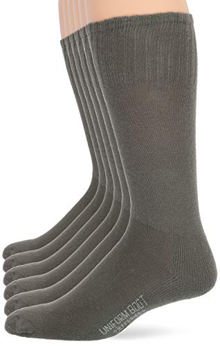 Jefferies Socks Herren-Socken, Militäruniform, für alle Jahreszeiten, geripptes Top, Rundhalsausschnitt, 6 Stück, Grün (Foliage Green) von Jefferies Socks