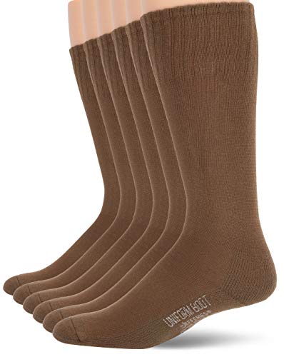 Jefferies Socks Men's Military Rib Top Combat Crew Boot 6 Pack, coyote brown, Sock: 10-13/Shoe: 9-12 von Jefferies Socks