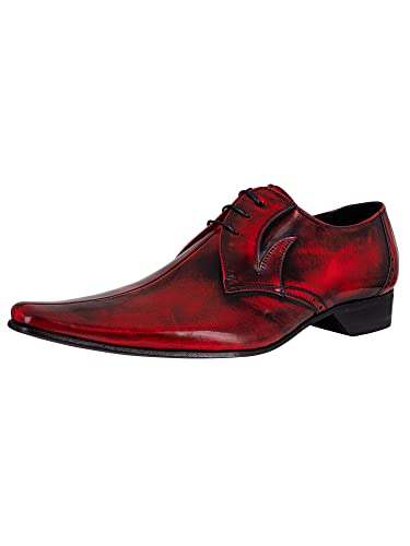 Jeffery West Herren Derby Lederschuhe, rot, 43 EU von Jeffery West