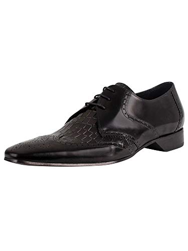 Jeffery West Herren Leder Derby Schuhe, Schwarz, 44 EU von Jeffery West