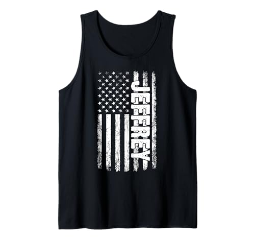 Jeffrey persönlicher Name American Flag Retro Männer Frauen Tank Top Jeffrey persönlicher Name American Flag Retro Männer Frauen Tank Top von Jeffrey spezialisiert den ersten Jungen Männer