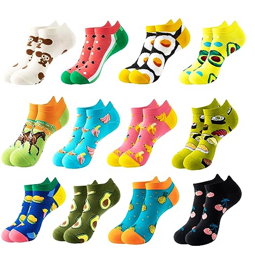 12 Paare Sneaker Socken Damen 39-42 Bunte Bunt Kurze Socken Laufsocken Atmungsaktiv Kurze Knöchelsocken aus Baumwolle Lustige SneakerSocken - Sportsocken 12 Paare Sneaker Socken Damen 39-42 Bunte Bunt Kurze Socken Laufsocken Atmungsaktiv Kurze Knöchelsocken aus Baumwolle Lustige SneakerSocken - Sportsocken von Jefshon