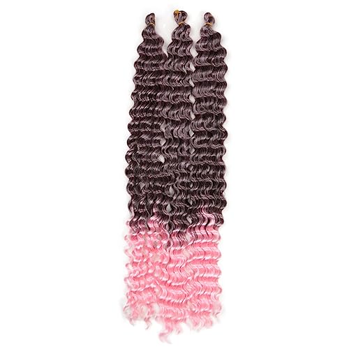 22 Zoll 28 Zoll Synthetische Lange Tiefe Welle Twist Häkeln Haar Rosa Flechten Haar Lockige Welle Extensions Für Frauen von Jegsnoe