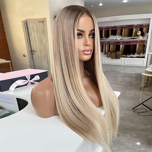 Blonde Highlight Echthaar Perücken Spitze Frontal Perücke 13X4 Spitze Frontal Echthaar Perücke Gerade Spitze Vorne Perücken Für Frauen von Jegsnoe