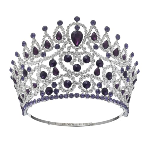 Brautkrone, Haarschmuck, Silberne Tiaras Und Kronen Für Frauen, Bühnenshow-Tiaras, Große Accessoires Mit Rundem Kopf von Jegsnoe