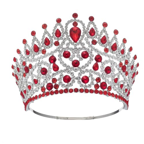 Brautkrone, Haarschmuck, Silberne Tiaras Und Kronen Für Frauen, Bühnenshow-Tiaras, Große Accessoires Mit Rundem Kopf von Jegsnoe