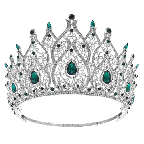 Brautkronen Kristall Große Runde Tiaras Königin Hochzeit Party Haarschmuck von Jegsnoe