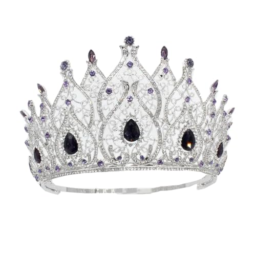 Brautkronen Kristall Große Runde Tiaras Königin Hochzeit Party Haarschmuck von Jegsnoe