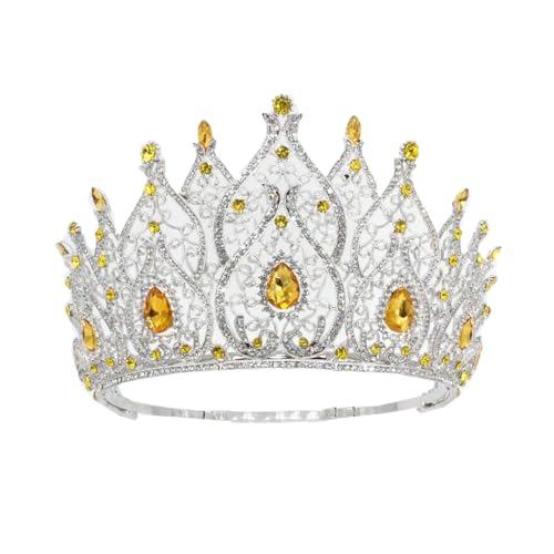 Brautkronen Kristall Große Runde Tiaras Königin Hochzeit Party Haarschmuck von Jegsnoe