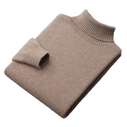 Jegsnoe Herren Pullover Kaschmir Pullover 100% Reine Wolle Strickpullover Modischer Pullover Mit Hohem Revers khaki9 XXL von Jegsnoe