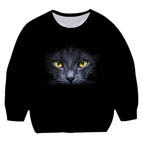 Jegsnoe Teen Jungen Mädchen Tier Katze Sweatshirt Frühling Herbst Lose Kinder Sweatshirts Langarm Casual Tops Color10 11T von Jegsnoe