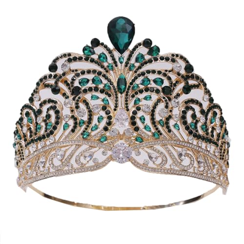 Kristall-Hochzeits-Tiara Und Kronen Für Frauen, Bunt, Große Krone, Verstellbar, Braut-Geburtstagskronen, Kostüm, Cosplay von Jegsnoe