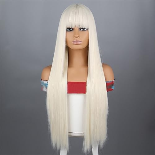 Lange Weiße Perücke, Synthetisch, Hochtemperaturbeständig, Für Frauen, Braune Perücke Mit Pony, Geeignet Für Cosplay Lange Weiße Perücke, Synthetisch, Hochtemperaturbeständig, Für Frauen, Braune Perücke Mit Pony, Geeignet Für Cosplay von Jegsnoe