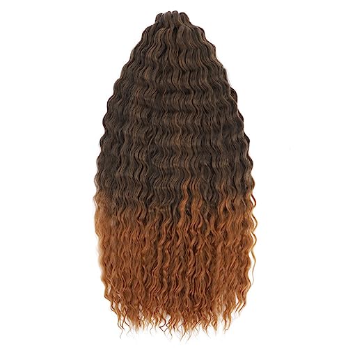 Lockiges Verlängerungshaar Deep Twist Crochet Hair Natürliche Synthetische Afro Curly Ombre 30 Zoll Wasserwelle Flechten Haarverlängerung Für Frauen von Jegsnoe