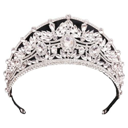 Luxuriöse Königin-Krone Für Frauen, Große Kristall-Tiara, Party-Kostüm-Schmuck, Haar-Accessoires von Jegsnoe