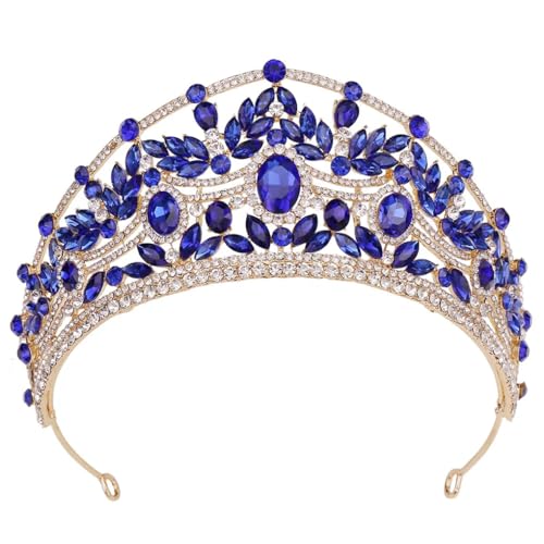 Luxuriöse Königin-Krone Für Frauen, Große Kristall-Tiara, Party-Kostüm-Schmuck, Haar-Accessoires von Jegsnoe